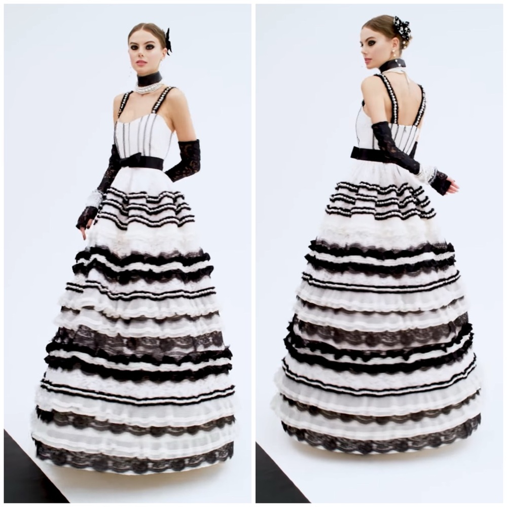 ALICE + OLIVIA DENITA BUSTIER RUFFLE GOWN - Picture 5 of 17